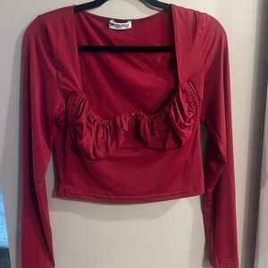 Princess Polly Scarlet Long Sleeve Crop Top